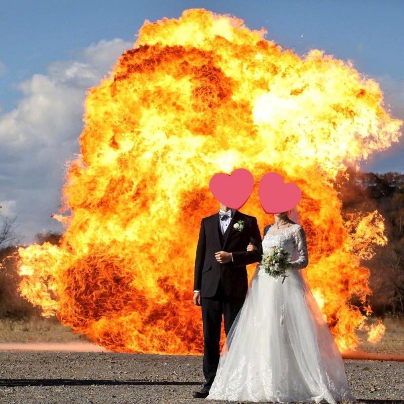 日本一家摄影公司推出 “爆炸婚纱照” 业务  第4张